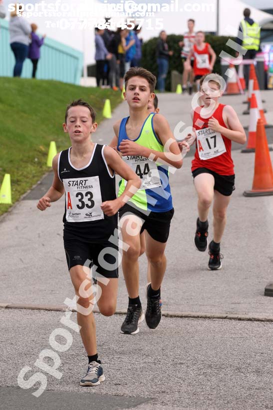 Boys under-13s 3 stage relay, Northern Senior 6 and 4 and Junior Stage Road Relays, SportsCity, Manchester. Photo:  David T. Hewitson/Sports for All Pics